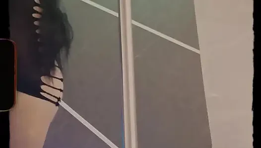 Lover in motel models her and masturbates