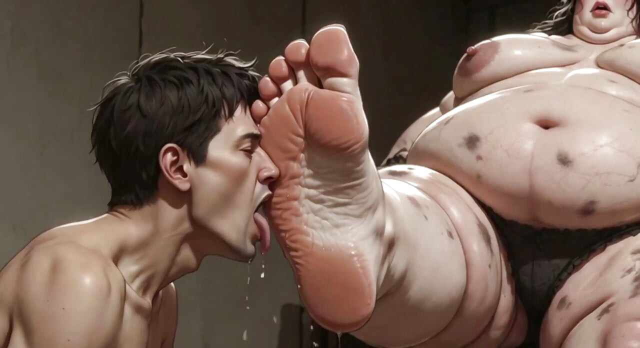 Massive Giantess BBW Foot Slave - Tiny Man Licking Her Huge Feet