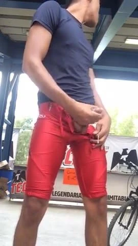 Young Biker Outdoor Wank