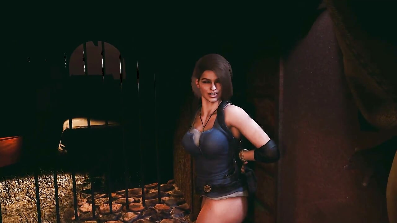 Jill Valentine had bondageseks op straat