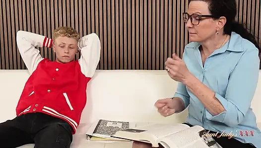 AuntJudysXXX - Tall Mature Teacher Beth McKenna Fucks Her Jock Student