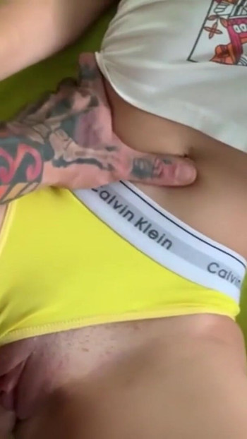 Emotional moment from "Cumming in the young girl's panties"