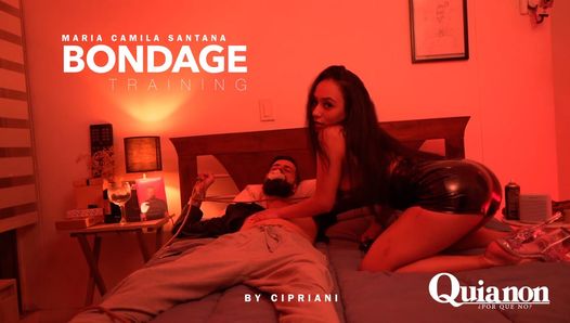 Maria Camila Santana em seu primeiro vídeo bondage tem um ótimo orgasmo