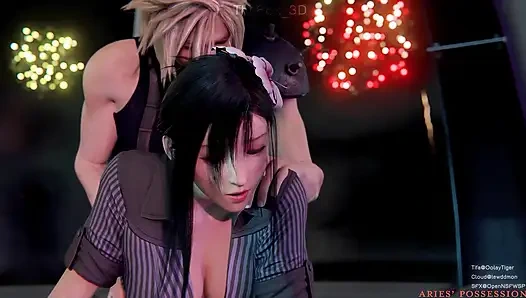 Final Fantasy 7 FF7 - Tifa + Aerith All Work 2024 WM Full Color Grading (Sound) By Aries' Possession Animation 3D Hentai