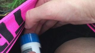 FTM TransMan Masturbate in Public Park Outdoor