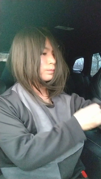 Emotional moment from "A cross-dressing boy wore leopard print full-body tights and masturbated outdoors."