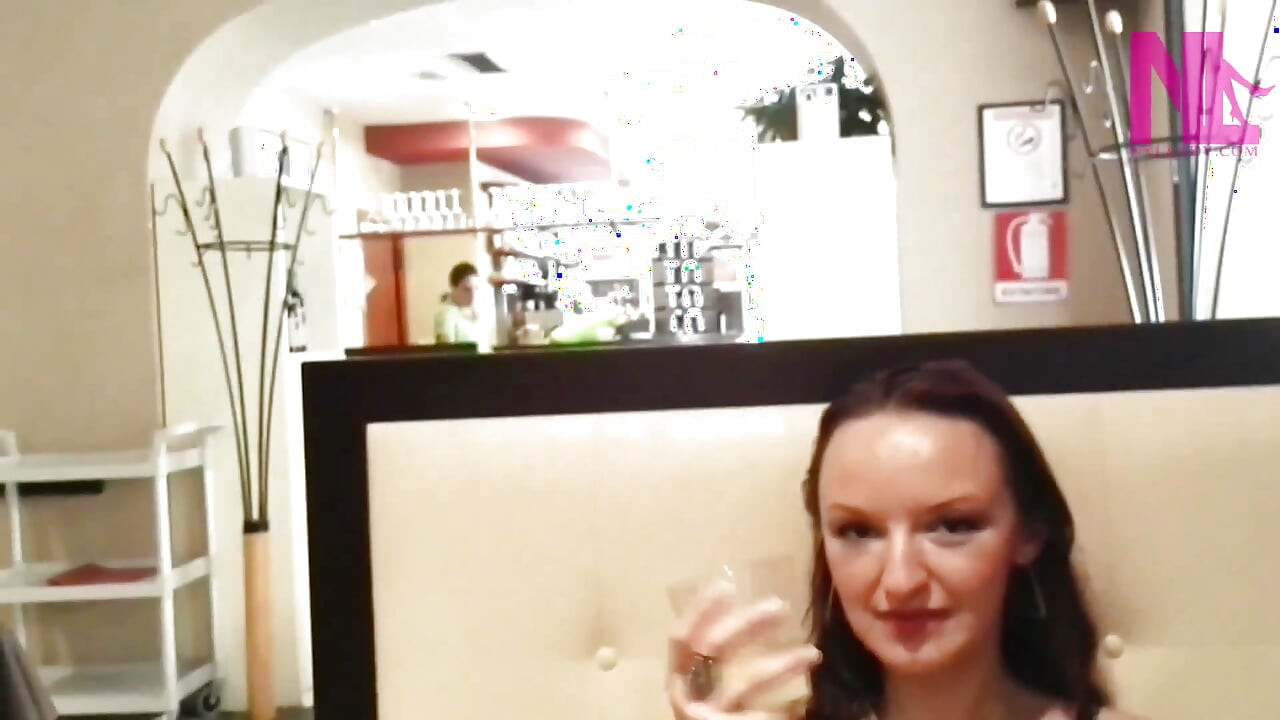 Sensual Barefoot Footsie in Restaurant