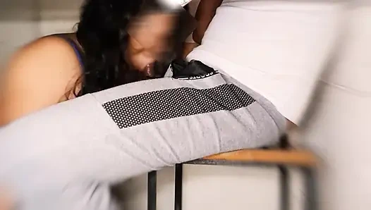 A classmate wants to give me sex education with her little slutty mouth