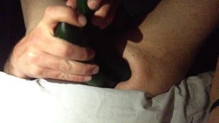 Double Anal penetration with 2 cucumbers