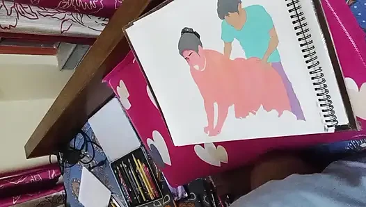 Seksi ama zavallı Hintli köylü kadın sebze parasını ödemek için bir sebze satıcısını sikiyor