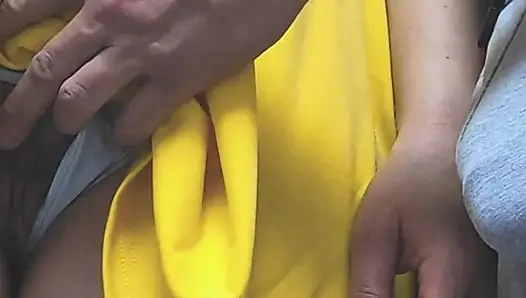 Girl Caught In Public Bus While She Stroking Stranger's Cock Until Ejaculation