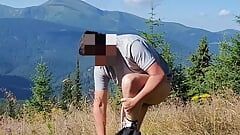 My jerk off in mountains. Beautiful nature