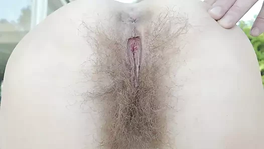 Super Hairy slim mature MILF fuck