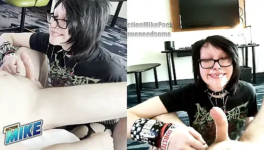 Gwen si gadis 18 tahun emo dream lagi asik nyepong kontol dan nyepong kontol dengan ganas