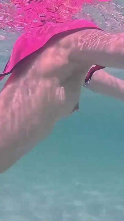 Amateur long legs perfect body girl's relaxing underwater swimming ASMR POV | Clip 1