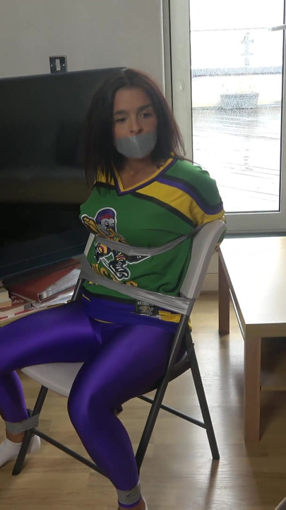 Latina in: Hockey Team Member Taped up to a Chair and Tape Gagged! (4k)