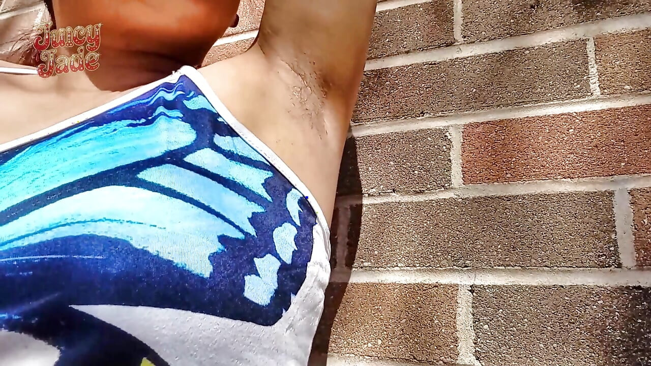 Showing off My Sweaty Pits Out on a Hot Summer Day. No Talking Just Showing off Armpits