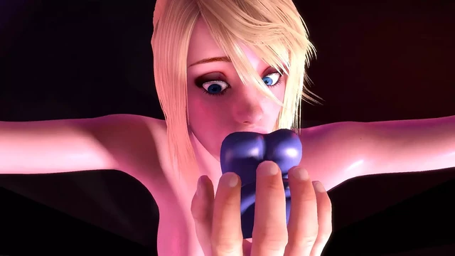 БДСМ Samus глубоко заглатывает в порно-пародии дилдо Metroid