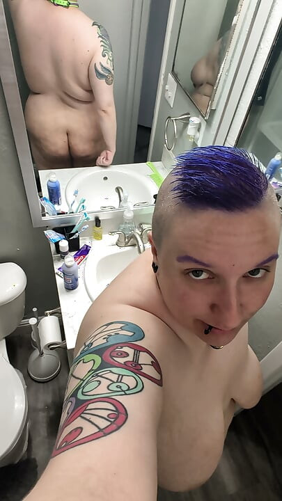 Selfie video of naked ftm around the house