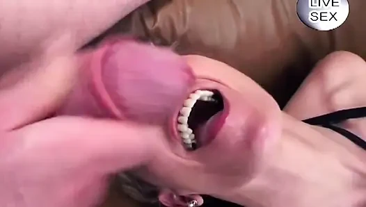 Cewek sange ini lagi asik nyepong kontol sampai dicrot di muka dan pantatnya