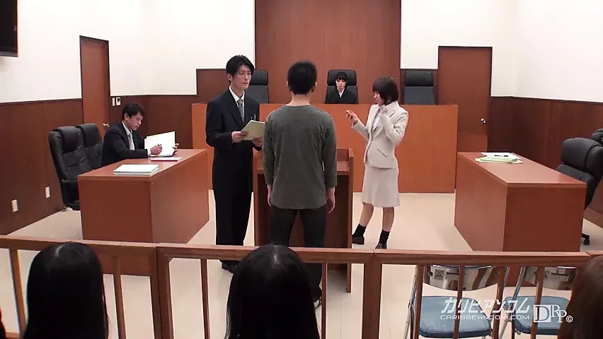 asian lawyer having to hand job in the court