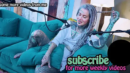 I talk about H - Happiness - ASMR podcast SFW talking goth skinny girl dreadlocks tattoo model inked girl