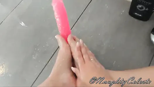 My Small Feet with Dildo in the Shower JOI