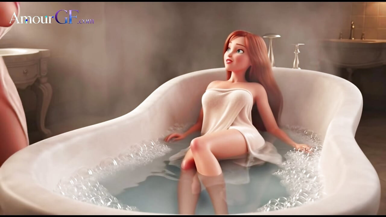 3D Анимация, Velma поедает задницу, а Daphne раздвигается в бурной ванне