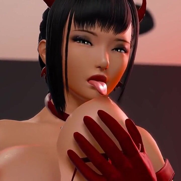 Ripples - Part 26 - Sex Scenes - Sexy Devil Cosplay Sucking Own Tits by Loveskysan