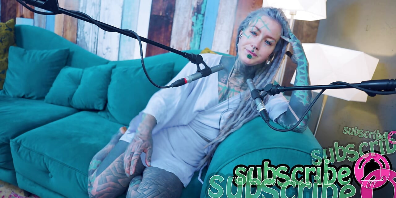 I talk about K - Kindness - ASMR podcast SFW talking goth skinny girl dreadlocks tattoo model inked girl