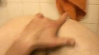 Slut boy fingers ass and swallows own load of cum!