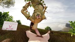 VReal_18K độc ivy quay thổi kèn trong khi treo trên cây (phim nhái Arkham Knight) - 3d CGI render