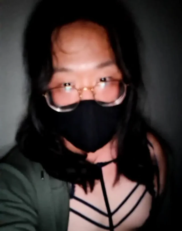 Exhibitionist Cute Asian Sissy in Public taking cloth off waiting for GRNDR stranger coming over
