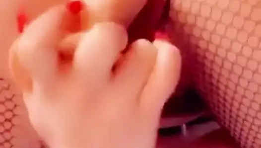 Peitsche muschi fingert dildo im arsch