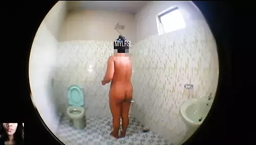 Big Natural Tits Milf Shower in bathroom - hidden Camera