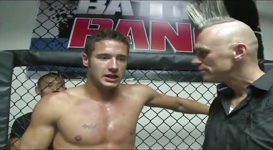 Stacy Adams hops on the winner's cock in the MMA cage and swallows his cum