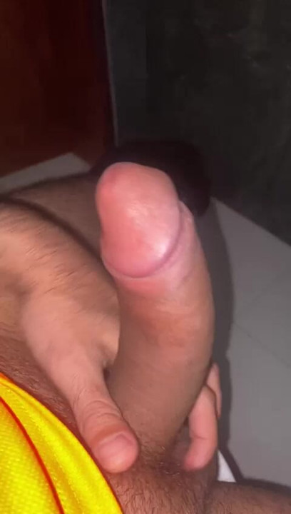I TOUCH MY ERECT COCK SITTING IN THE BATHROOM