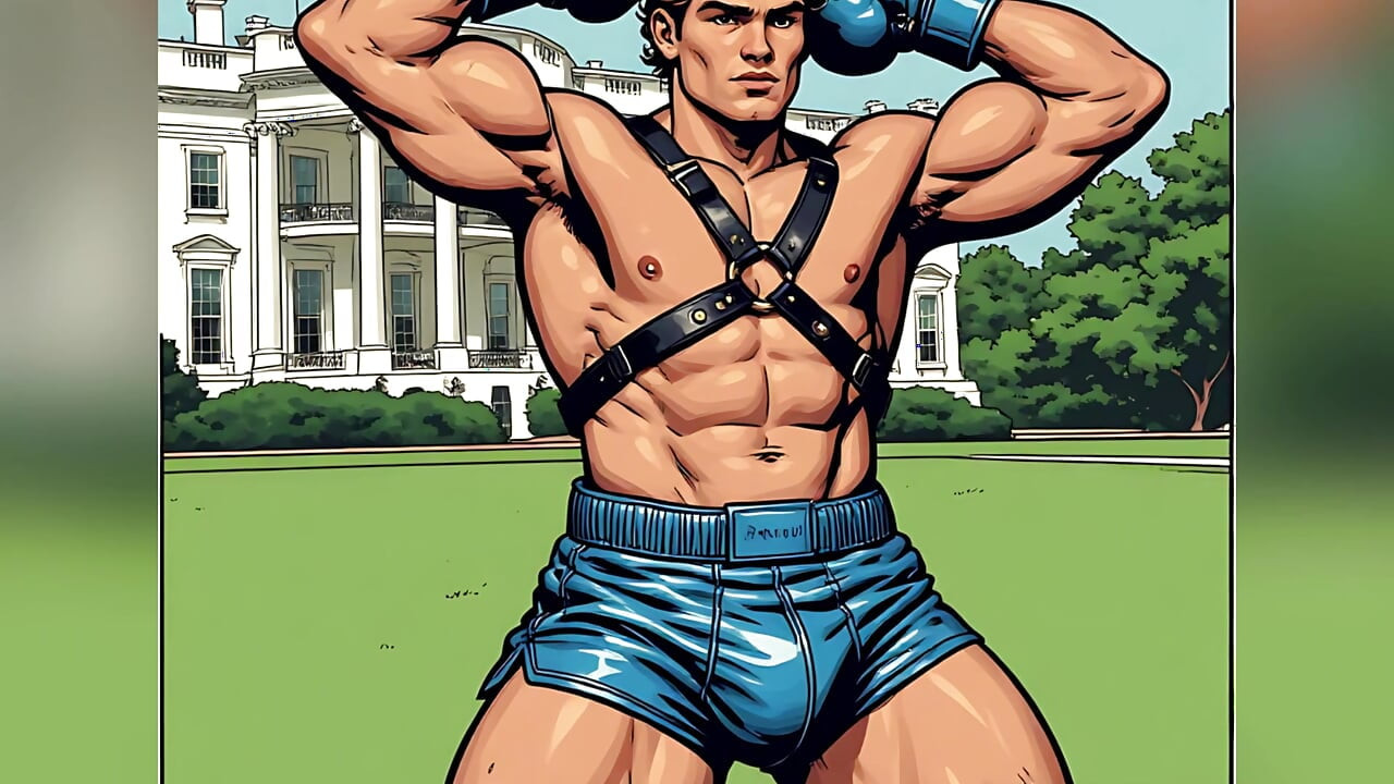 Seni komik petarung gedung putih lawn bulge