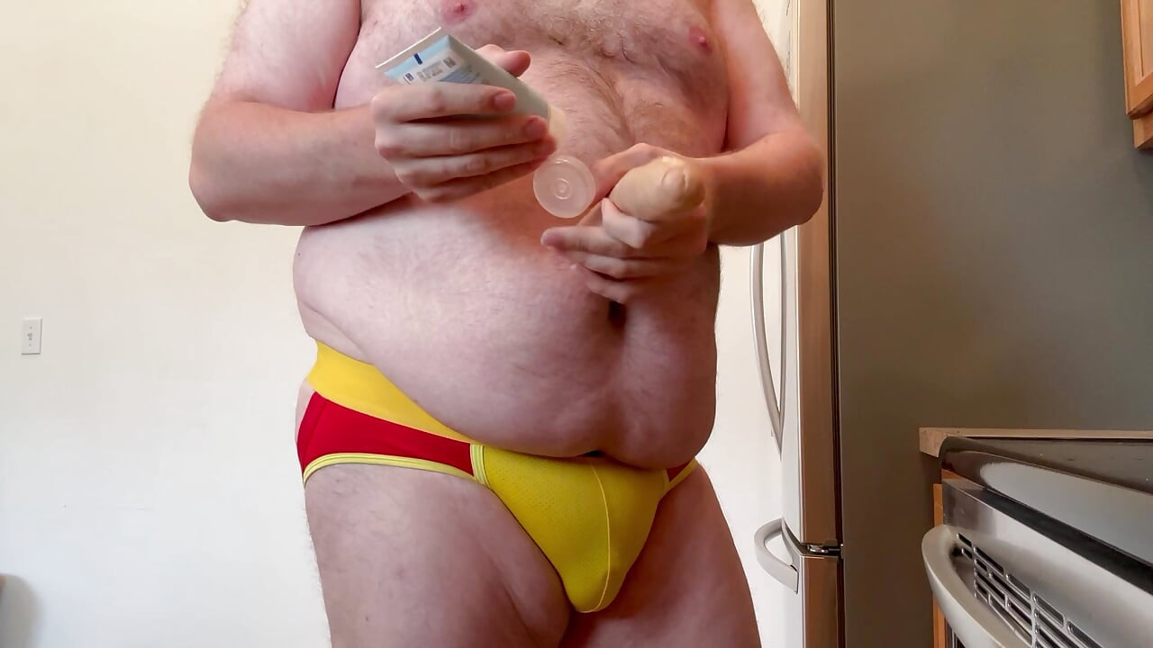 Dildo Makes a Fat Bear Squirt