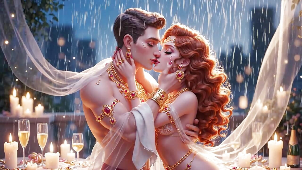Romantic Desi Couple Bed Pe Soft Intimate Embrace – White Saree Mein Sexy Wife Aur Husband Ki Full Romance