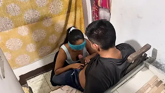 Stepfather has sex with his stepdaughter again, but this time he covers her eyes.