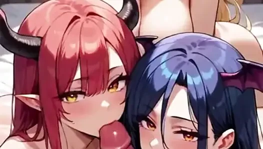 Succubus Inferno: Group Chaos to Triple Focus & Incubus Bukakke Finale ( AI Generated )