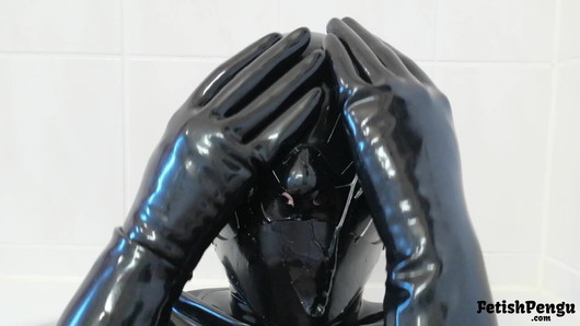 Saliva mess in latex mask and gloves (TRAILER)