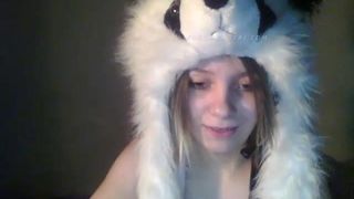 Girl communicates in a chat and fucks her pussy