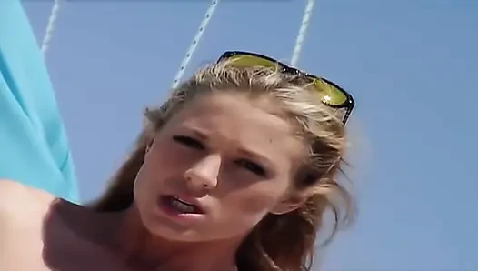 Nice boat fuck between two blondes and a nice hard cock.