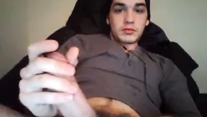 Horny Guy With Bushy Cock Jerks Off and Cums