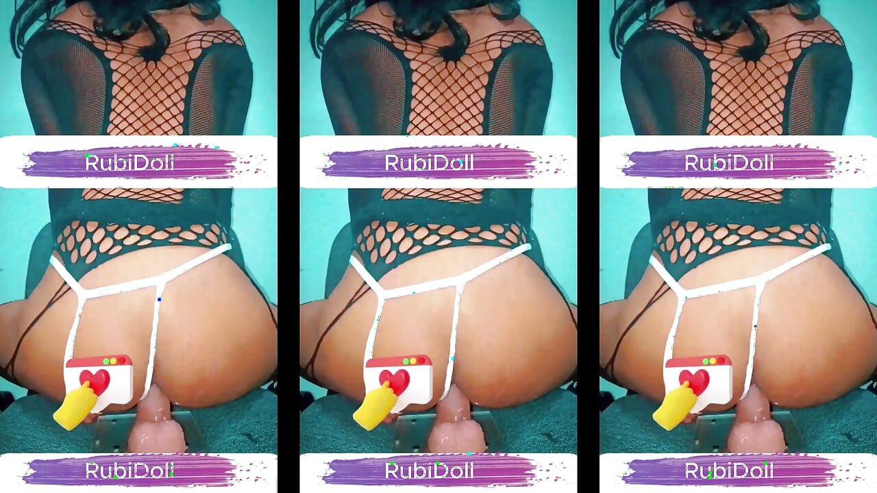 Rubidoll penetrates her small pussy with a BBC dildo