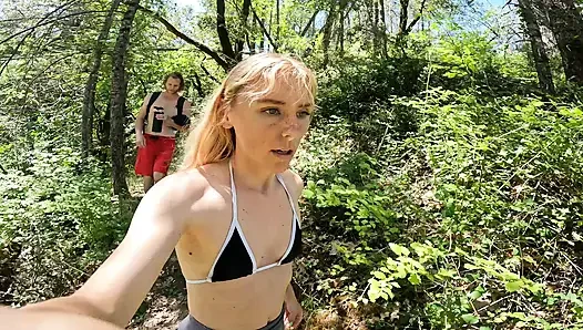 Kami kepergok ngentot di air terjun sampai dicrot di muka & cumwalk