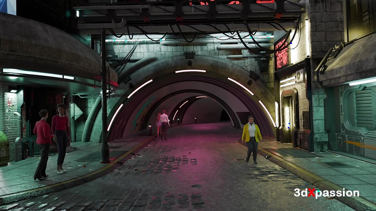 Neon Dreams 2077 - ホットなサイバーパンク風がセクシーな女の子とセックス - フェラチオ、カウガール、ドギースタイル&射精