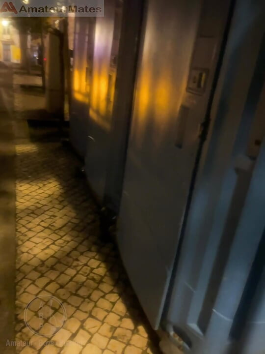 Amateur Boy Opens Street Public Toilets, Catches His Ginger Friend Peeing and Lends Him a Helping Hand